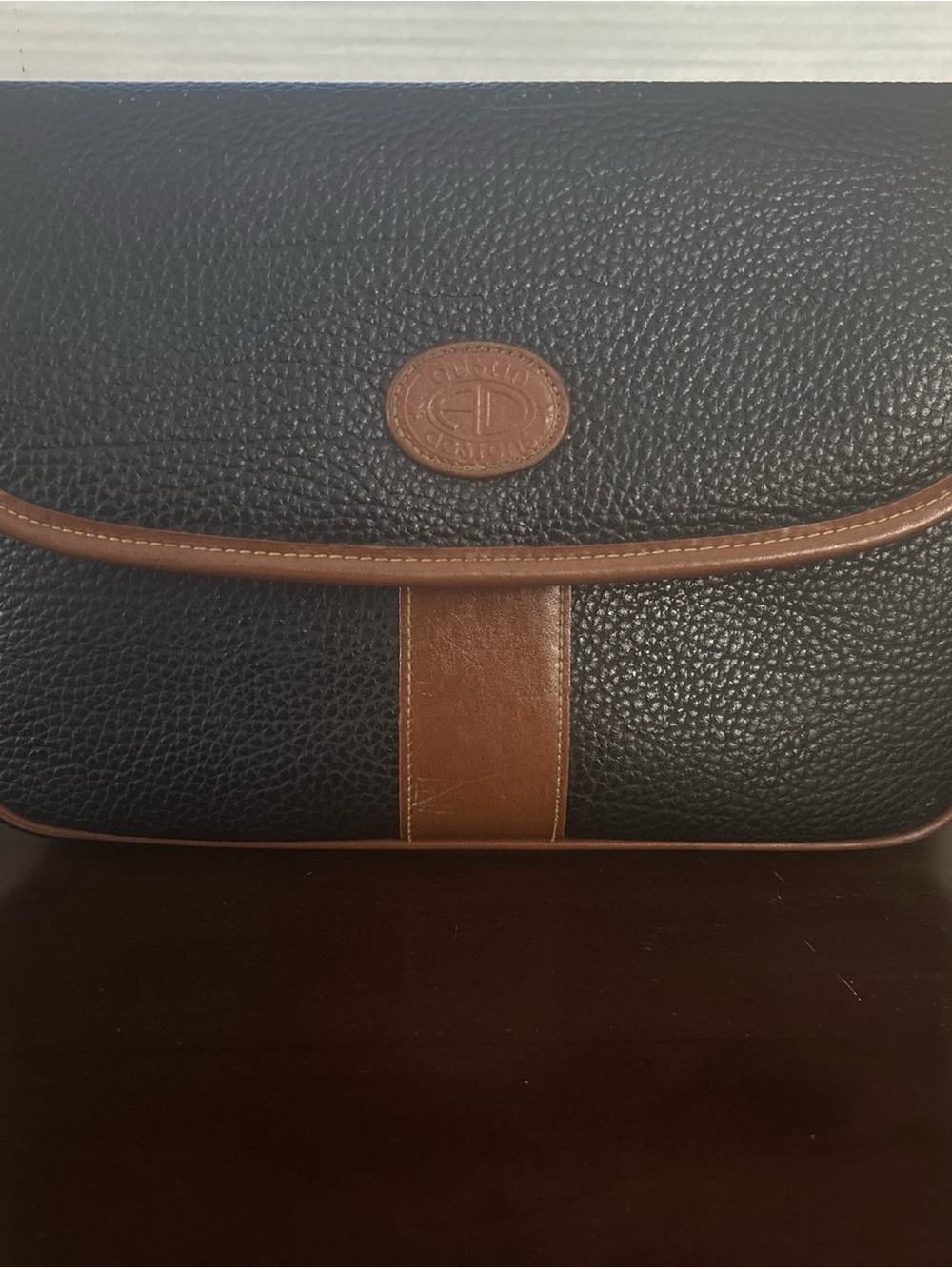 Black and Brown Pebbled Leather Shoulder Bag - Classic Women's Satchel